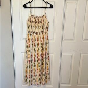 SADIE & SAGE Marfa Midi Dress Shirred Bust Women's Large